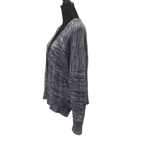 GAP long sleeve open front knit blue & white cotton blend cardigan extra large - Picture 3 of 8